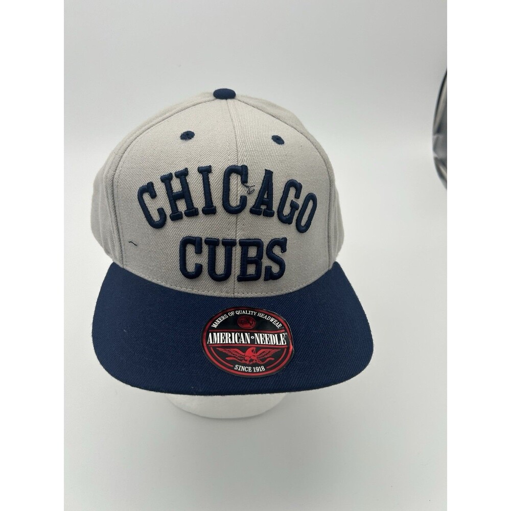 Chicago Cubs American Needle Cooperstown Collection Snapback Hat Cap Gray Navy